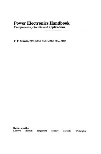 Power Electronics Handbook. Components, Circuits and Applications