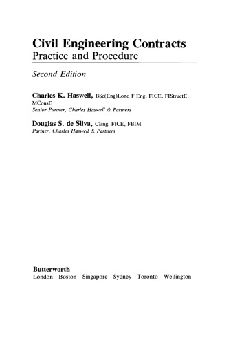 Civil Engineering Contracts. Practice and Procedure