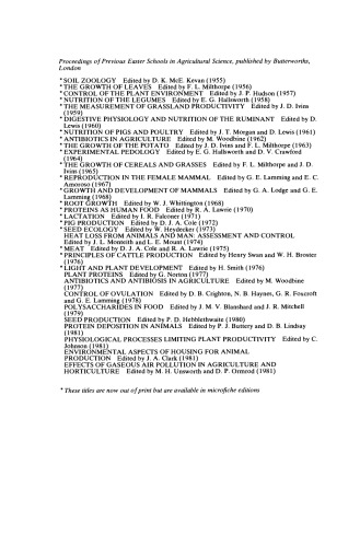 Chemical Manipulation of Crop Growth and Development. Proceedings of Previous Easter Schools in Agricultural Science