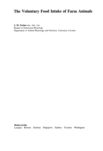 The Voluntary Food Intake of Farm Animals