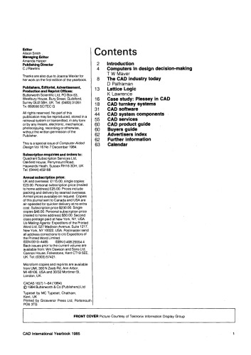 Computer-Aided Design International Yearbook 1985