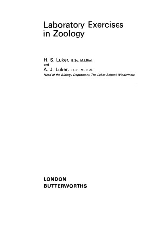 Laboratory Exercises in Zoology