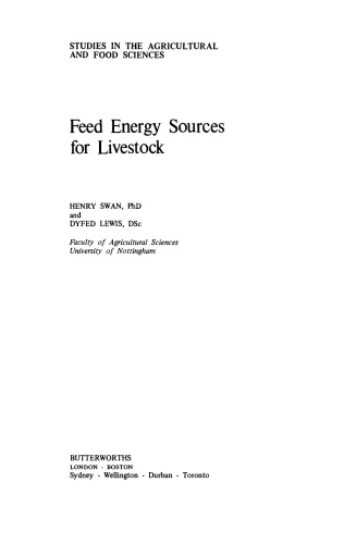 Feed Energy Sources for Livestock