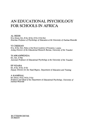 An Educational Psychology for Schools in Africa