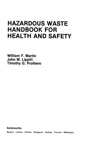 Hazardous Waste Handbook for Health and Safety