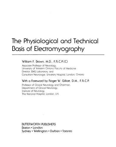 The Physiological and Technical Basis of Electromyography