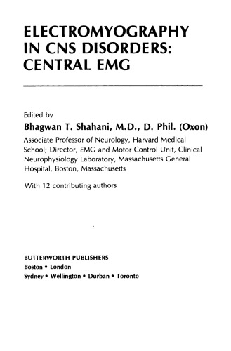 Electromyography in CNS Disorders. Central EMG