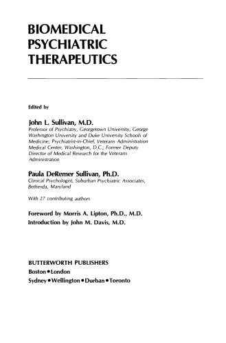 Biomedical Psychiatric Therapeutics