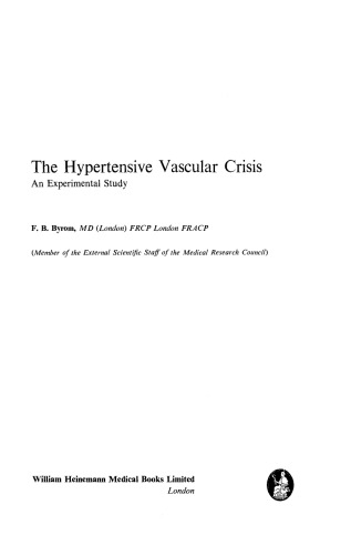 The Hypertensive Vascular Crisis. An Experimental Study