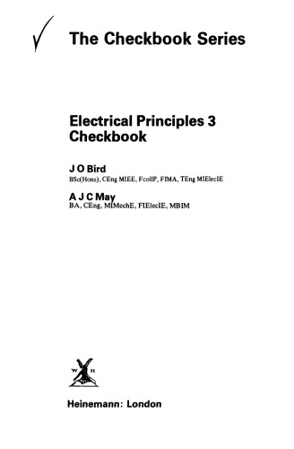Electrical Principles 3 Checkbook. The Checkbook Series