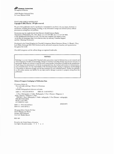 Foot and Ankle Radiology