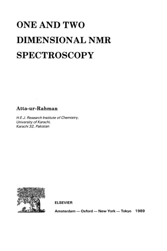 One and Two Dimensional NMR Spectroscopy