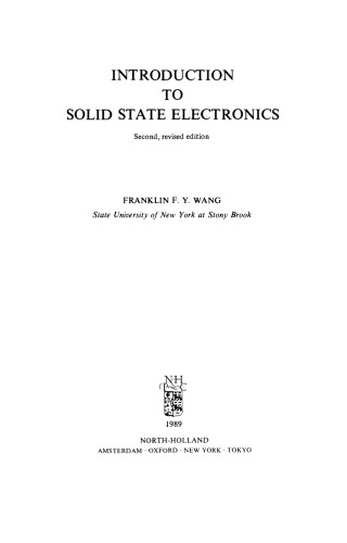 Introduction to Solid State Electronics