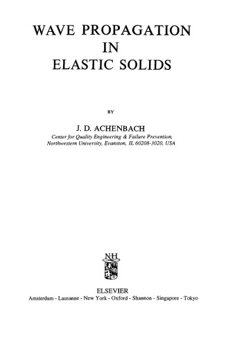 Wave Propagation in Elastic Solids
