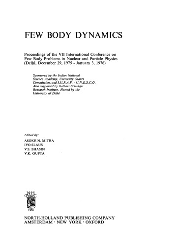 Few Body Dynamics