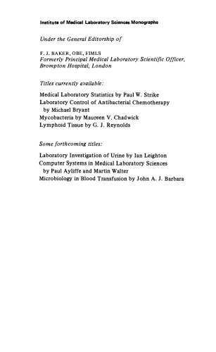 Mycobacteria. Institute of Medical Laboratory Sciences Monographs