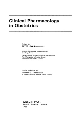 Clinical Pharmacology in Obstetrics