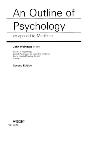 An Outline of Psychology As Applied to Medicine