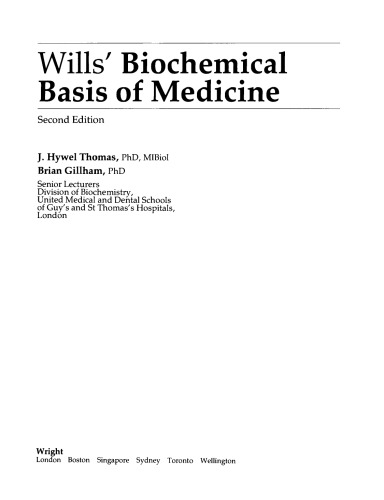 Wills' Biochemical Basis of Medicine