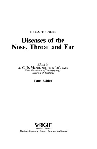 Logan Turner's Diseases of the Nose, Throat and Ear