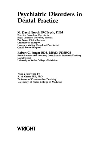 Psychiatric Disorders in Dental Practice