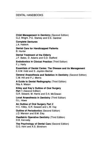 The Psychology of Dental Care. Dental Handbooks