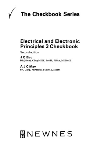Electrical and Electronic Principles 3 Checkbook. The Checkbook Series