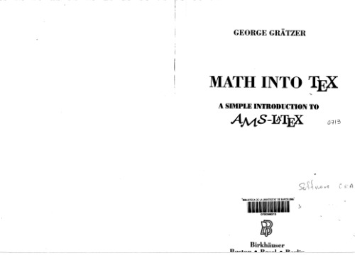 Math into TeX: a simple introduction to AMS-LaTeX