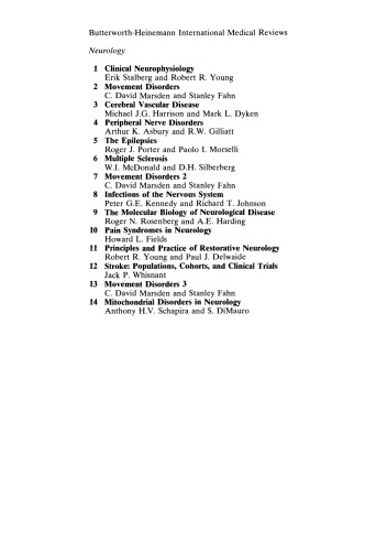 Mitochondrial Disorders in Neurology. Butterworth-Heinemann International Medical Reviews