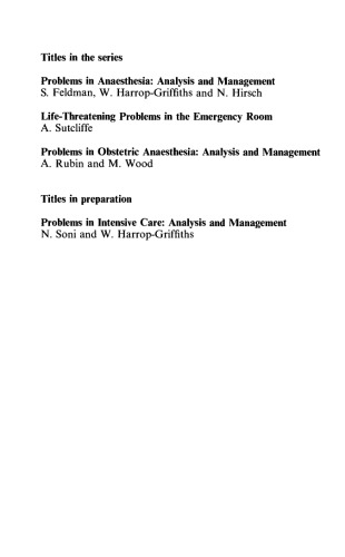 Problems in Obstetric Anaesthesia. Analysis and Management
