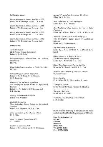 Recent Advances in Animal Nutrition