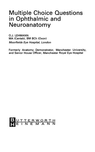 Multiple Choice Questions in Ophthalmic and Neuroanatomy