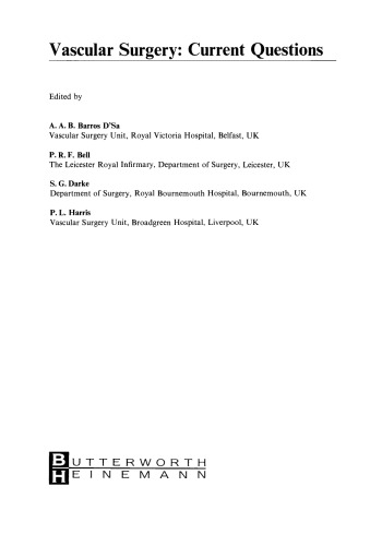 Vascular Surgery. Current Questions