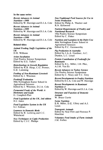 Recent Advances in Animal Nutrition–1991