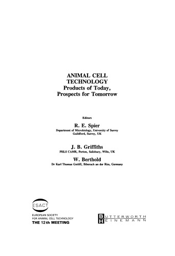 Animal Cell Technology. Products of Today, Prospects for Tomorrow