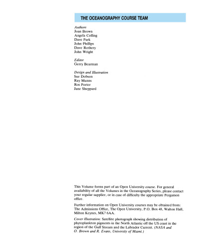 Ocean Circulation. Prepared by an Open University Course Team