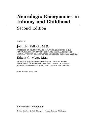 Neurologic Emergencies in Infancy and Childhood