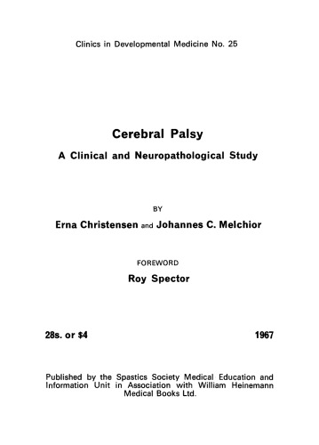 Cerebral Palsy. A Clinical and Neuropathological Study