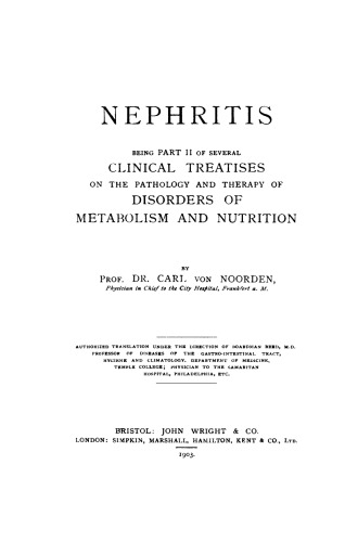 Nephritis. Disorders of Metabolism and Nutrition