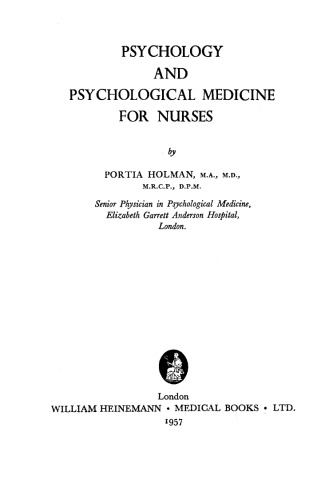 Psychology and Psychological Medicine for Nurses