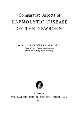 Comparative Aspects of Haemolytic Disease of the Newborn