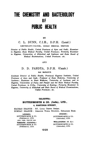 The Chemistry and Bacteriology of Public Health