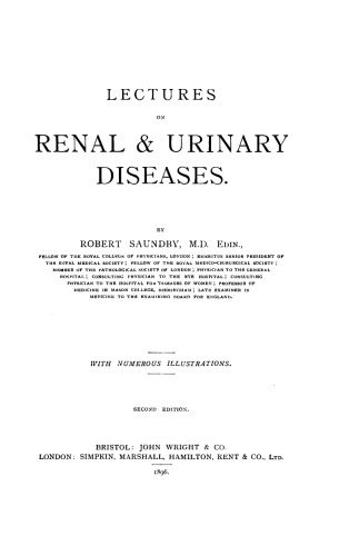 Lectures on Renal & Urinary Diseases