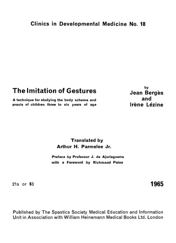 The Imitation of Gestures. A Technique for Studying the Body Schema and Praxis of Children Three to Six Years of Age