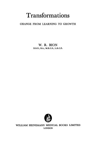 Transformations. Change from Learning to Growth