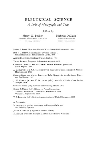 Microwave Power Engineering. Generation, Transmission, Rectification