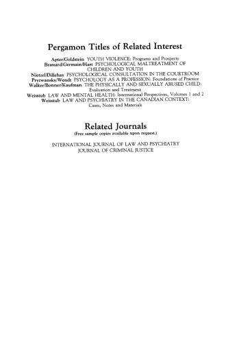 Law and Mental Health. International Perspectives