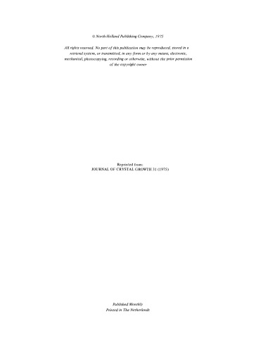 Vapour Growth and Epitaxy. Proceedings of the Third International Conference on Vapour Growth and Epitaxy, Amsterdam, The Netherlands, 18–21 August 1975