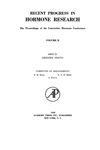 Proceedings of the 1948 Laurentian Hormone Conference