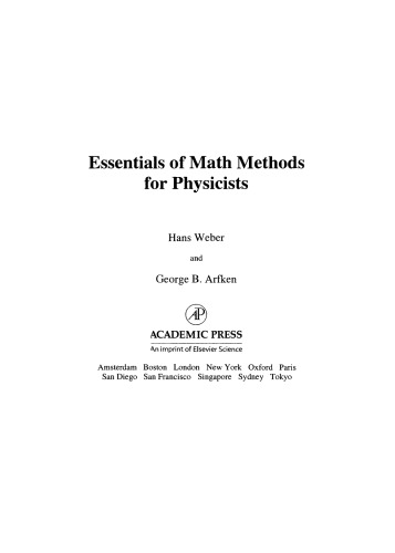 Essentials of Math Methods for Physicists